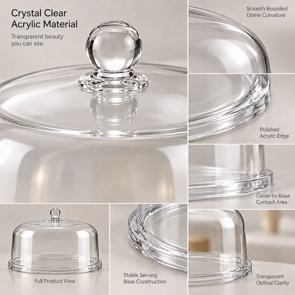 Lovrqi™ Clear Acrylic Cake Display Dome main image 06