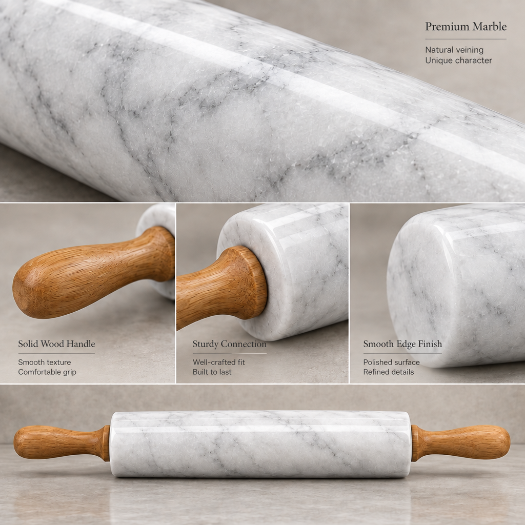 Lovrqi™ Marble Baking Rolling Pin main image 06